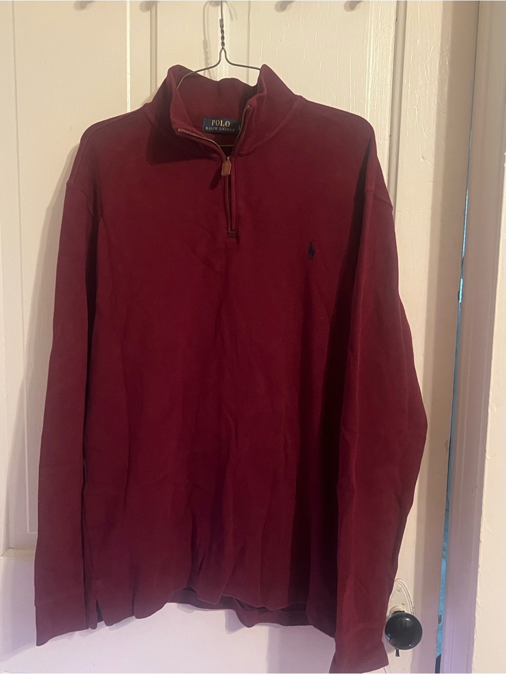 Polo by Ralph Lauren Men's Quarter-Zip Sweater Burgundy